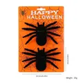 Realistic black fuzzy Halloween spider decorations set of 2 for spooky party decor - Flocked Spider / 2 Pieces/Card / Black