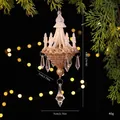 Elegant acrylic chandelier Christmas tree ornament with gold glitter and crystals - Single Piece / Gradient Crystal Chandelier