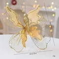 Large golden glitter cloth butterfly ornament for Christmas tree decoration, size 20x22cm - 22*20cm / Gold