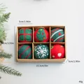Handgefertigtes Weihnachts-Wollfilzball-Set in Kraftbox mit Maßen und Gewichtsangabe - Rot Grüne Geschenk Filzbälle (6 Stück/Packung)