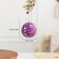 Exquisita bola de Navidad de espuma púrpura de 8 cm con estrellas y cuentas de plata - Bola de Estrellas y Cuentas (Estilo B)