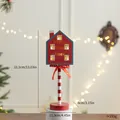 Handcrafted wooden Christmas Santa Stop Here LED sign showing dimensions and 193g weight - House Style (6288706303061)