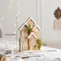 Nordic style wooden luminous Christmas house with snow finish and warm LED light effects - Model D House (71182) / USB Powered