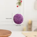 Elegante adorno de bola de Navidad de espuma púrpura de 8 cm con datos de medidas - Bola de Purpurina y Cuentas (Estilo D)