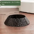 Hand-woven dark brown Christmas tree collar base with clear product dimensions. - S / Coffee