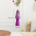 Paarse glitter paddenstoel kerstboom hanger met zilveren sterren versieringen - Paarse Glitter Paddenstoel (Stijl G)