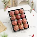 Luxury boxed set of 12 red and gold 8cm Christmas ornaments with detailed textures - Retro Red Ball / 12 Pieces/Pack / Red