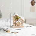 Nordic style wooden Christmas house with faux snow and internal LED lights for holiday decor - Model H House (70404)