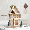 Large Nordic wooden Christmas house with snow effect, dimensions 48.5cm x 28cm x 14cm - Model J House (70738)