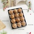 Set of 12 luxury gold Christmas ball ornaments with intricate textures and 8cm diameter - Bronze