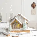 Handcrafted Nordic glowing wooden Christmas house with artificial snow decoration - Model L House (B8562)