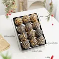 Elegant black and gold 8cm Christmas ball ornaments in a boxed 12-piece holiday set - Black & Gold