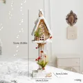 Nordic wooden Christmas house ornament with snow finish, berries and height details - Model M House (70744)