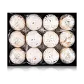 Set van 12 vintage kerstballen van 8 cm in wit en goud in een mooie geschenkverpakking - 8cm / 12 Stuks/Pak / Witgoud