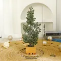 Elegant artificial cypress Christmas tree with a wooden base for holiday home decor - Globe Arborvitae (Wood Base) / 50cm