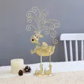 Statuetta di renna in metallo dorato per decorazione natalizia da tavolo effetto vintage - Renna - Piccolo Cerbiatto