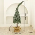 63cm green curved flocked Christmas tree ornament with burlap base and weight data - 63cm / Bent White