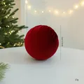 Burgundy velvet Christmas ball ornament, 8cm diameter, festive holiday decoration - 8cm / Burgundy Velvet Ball