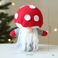 Handmade red mushroom head Christmas gnome plush doll ornament 13cm height for decor - 1 Piece / Red Mushroom Style
