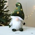 Christmas gnome plush decoration with green gold-dot hat, 20cm height - 1 Piece / Green Mushroom Style