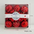 Set mit roten Weihnachtskugeln in 17,5 cm Box, Gewicht 148 g - Mischformen Set / 18er-Set / Rot