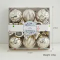 Set mit dekorativen silbernen Weihnachtskugeln in einer 17,5 cm Geschenkbox, 148g - Mischformen Set / 18er-Set / Champagnergold