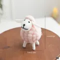 Adorable handmade pink needle felted sheep figurine for Christmas desk decoration - S / Pink