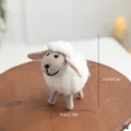 Handmade white wool felt sheep mini ornament for Christmas decoration, 11cm height - S / White