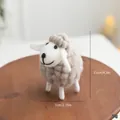 Handmade light brown wool felt sheep mini ornament for Nordic style desktop decoration - S / Gray