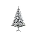 Dichter künstlicher PVC-Weihnachtsbaum mit Schneeflocken und robustem Metallständer - Dichter grüner beflockter nackter Baum / 1.2m
