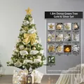 Exklusiver 1,8m grüner PVC-Weihnachtsbaum inklusive Gold- und Silber-Schmuck-Set - Dichter grüner Baum Gold Silber Schmuckset / 1.8m