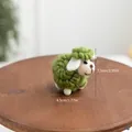 Handmade green wool felt sheep mini ornament for Nordic style Christmas desk decor - Mini / Green