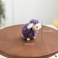 Handmade purple wool felt sheep figurine for cozy Christmas desktop decoration - Mini / Purple