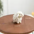 Handmade white wool felt sheep miniature desktop ornament 2.95 inch height display - Mini / White