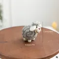 Handmade grey wool felt sheep miniature ornament for Christmas desktop decoration - Mini / Gray