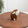 Handmade brown needle felt sheep figurine for Christmas decoration, 7.5cm tall, 8g - Mini / Dark Brown