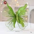 Green mesh glitter butterfly ornament for Christmas tree decoration, 20cm width pendant. - 22*20cm / Fruit Green