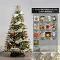 Árbol de Navidad híbrido PE/PVC 1,8m con adornos rojo y oro y luces LED - Juego Dorado y Rojo (Sin Decoración Base) / 1.8m