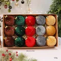 Juego de 15 bolas de Navidad de terciopelo con estrellas doradas, 8 cm de diámetro, 5 colores. - Estilo Estrella Pentagrama A (5 Colores x 3)