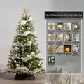 1,8 m Hochdichter PE-Weihnachtsbaum mit eleganten gold- und silbernen Ornamenten - Gold & Silber Set (Ohne Basisdekor) / 1.8m