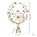 Golden glitter iron Christmas tree topper star variant with detailed dimension markings - Many Stars (1111) / Gold