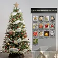 Árbol de Navidad artificial de 2,1m con adornos rojos y dorados - Juego Dorado y Rojo (Sin Decoración Base) / 2,1 Metros