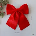 Large red velvet Christmas bow decoration 25x25cm for DIY tree hanging ornament gift - 25cm / Red
