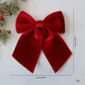 Red velvet Christmas bow 25x25cm decorative tree topper DIY gift ornament - 25cm / Burgundy
