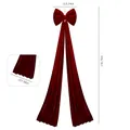Oversized wine red velvet Christmas bow with size 40x200cm for festive decoration - Wine Red Velvet / 40x200cm
