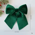 Large green velvet Christmas bow decoration with size 25x25cm 9.84in and 25g weight - 25cm / Dark Green