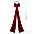 Large red velvet Christmas bow with 200cm long tails for holiday tree and wall decor - 40*200CM / Wine Red Velvet