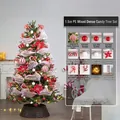 Set de árbol de Navidad de 1,5m en PE y PVC decorado con adornos festivos rojos y blancos - Juego de Dulces (Sin Valla) / 1,5m