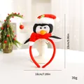 Festlicher Weihnachts-Pinguin-Plüsch-Haarreif mit Nikolausmütze und Schal, 18x23cm - Stirnband / 3D Pinguin