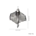 Hanging Halloween skull ghost bride with grey gauze fabric, 30x36cm spooky decoration - Tie-Dye Small Hanging Ghost Gray